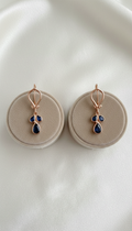 Rose Bronze Drop Earrings with Ethically Sourced Sapphires